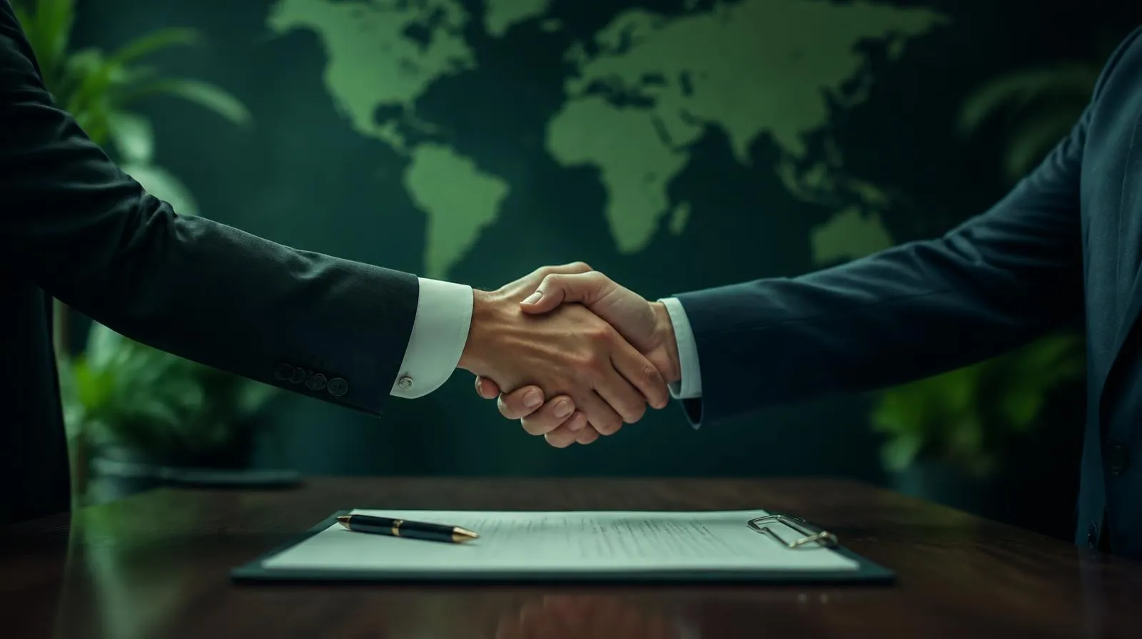 Fertilizer trading partnership handshake